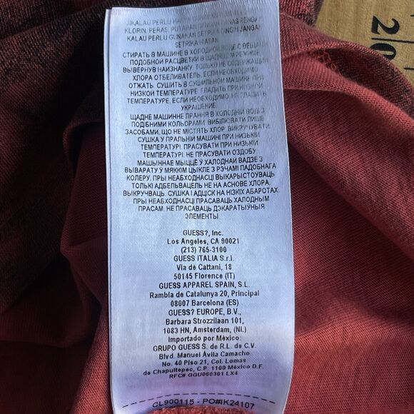 Guess Los Angeles‎ Shirt Mens 2X XXL Red Cotton Short Sleeve Double Sided Y2K - Picture 6 of 12